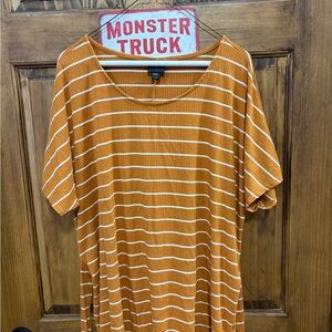 Worthington Orange and White Striped Top